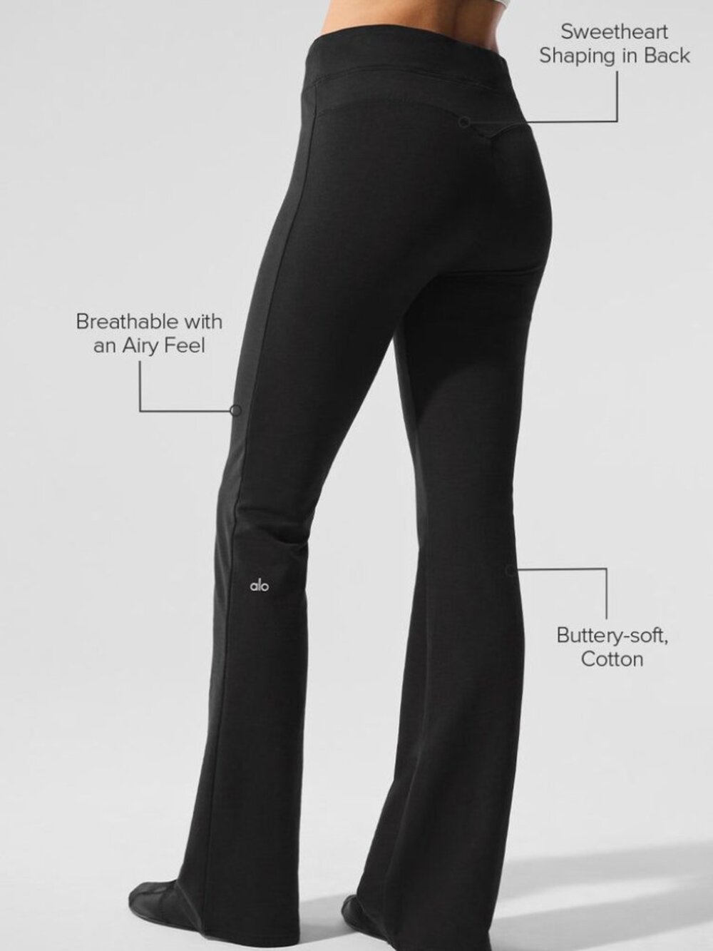 🧘ALO Yoga Airbrush Bootcut Legging High-Waisted Black Yoga Pants Regular🖤 - Picture 6 of 9